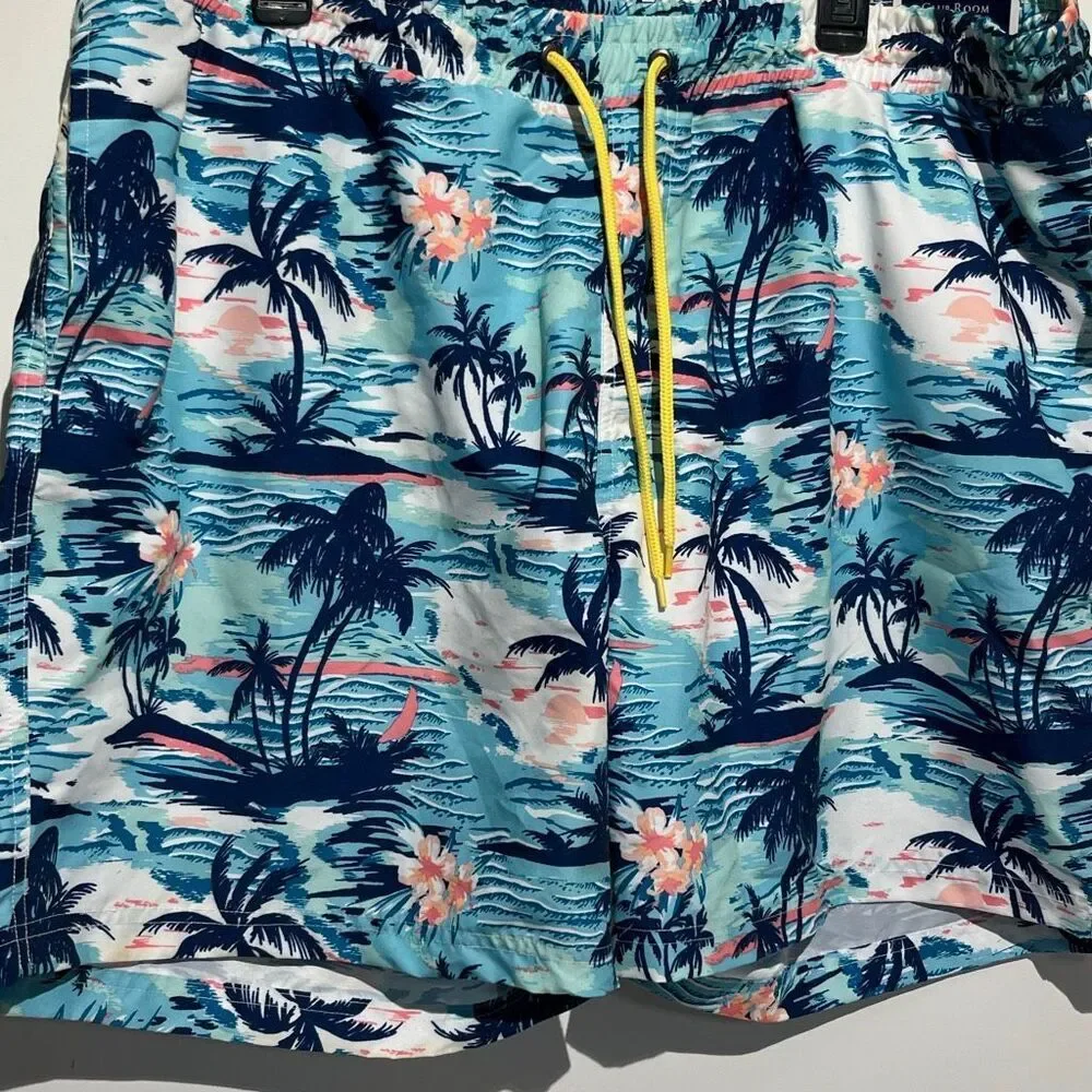Club Room Men's‎ Multicolor Tropical Quick Dry Drawstring Swim Trunks XXL NWT